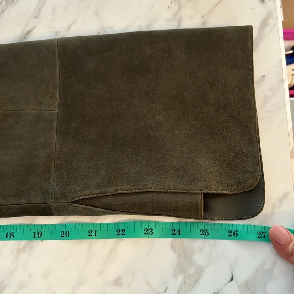 Aldo Over the Knee High Heel Boots Dark Green Suede - Picture 8 of 11